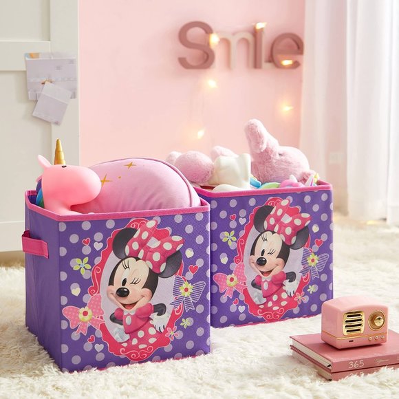 'DISNEY' STORAGE CUBE UNIT MINNIE MOUSE "BOWTIQUE" FOLDING 6-PIECE SET - Picture 1 of 16